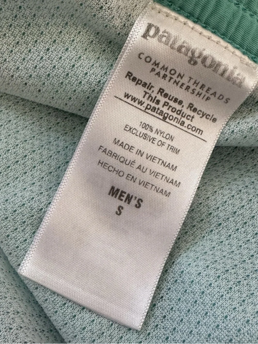 Patagonia Men’s Baggies Shorts Aqua Green Turquoise Size S